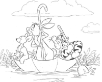 A coloring page of winnie the pooh - group